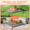 PRAISUN XL Outdoor Elevated Dog Cot with Mesh, Cooling, Portable - Dark Gray