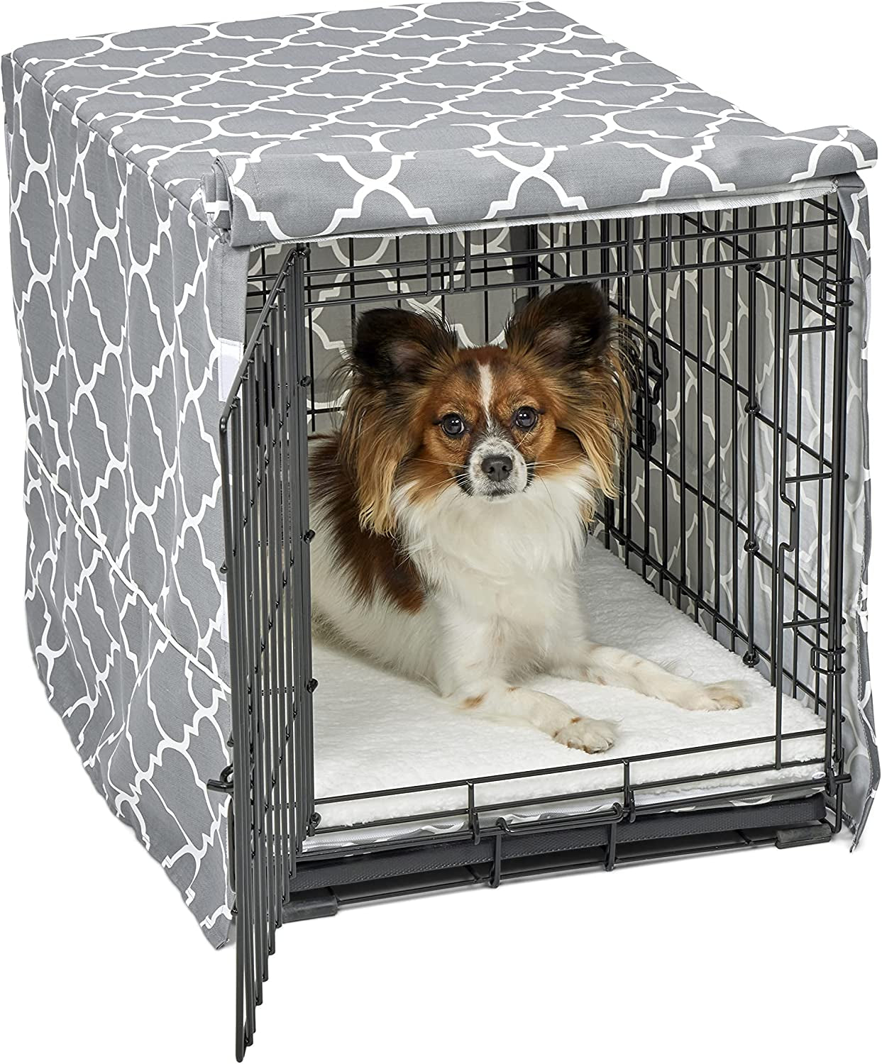 Stylish 24" Pink Dog Crate Cover with Teflon Protector – Fits Midwest Crates, Durable Designer Pattern, Easy to Clean for Cozy & Protected Dog Space