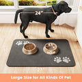 Pet Feeding Mat-Absorbent Pet Placemat for Food and Water Bowl, Dog Food Mat with Waterproof Rubber Backing, No Stains Quick Dry Water Dispenser Mat for Dog and Cat, Dark Gray-12