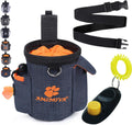 Dog Treat Bag with 3-Cup Capacity, Training Pouch with Waistband - Black