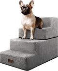 Dog Steps for Small Dogs: 3-Step Non-Slip Pet Stairs for Beds and Couches, Grey