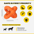 Fida 3-In-1 Indestructible Dog Toy – Detachable Rubber Balls, Interactive Tug & Fetch Toy for Aggressive Chewers, Large & Medium Dogs, Orange