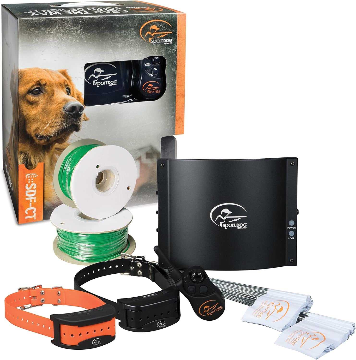 In-Ground Contain & Train System, Waterproof, Rechargeable Collar with Tone, Vibration, Shock, Covers 100 Acres