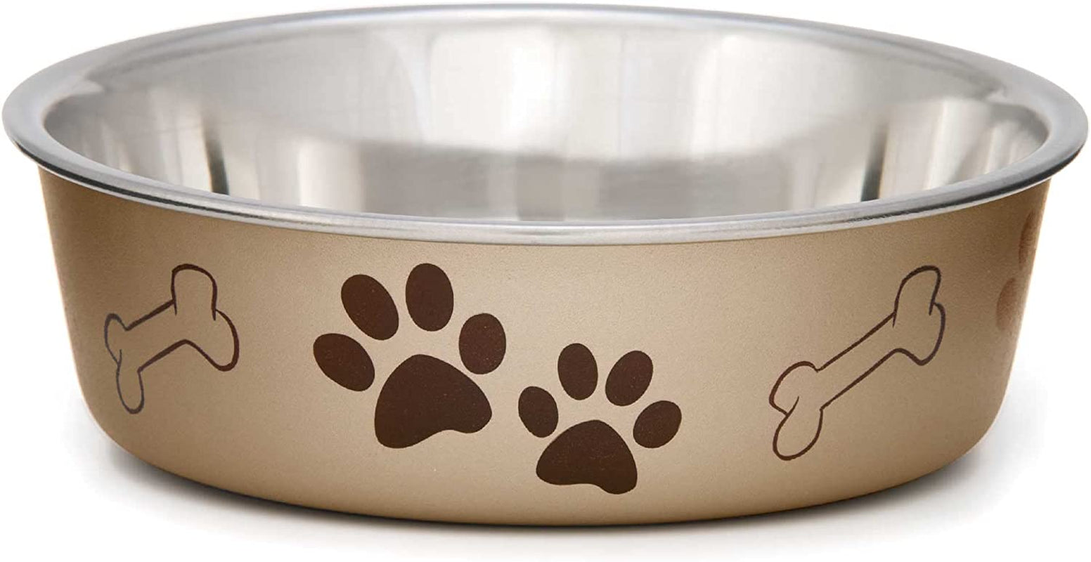 Loving Pets Bella Bowls: No-Tip Stainless Steel, Spill-Proof Pet Bowl, Medium, Blueberry Blue