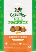 Greenies Pill Pockets Dog Treats, Cheese Flavor, Natural Soft Capsule-Size Treats for Dogs, for Easy Pill Administration