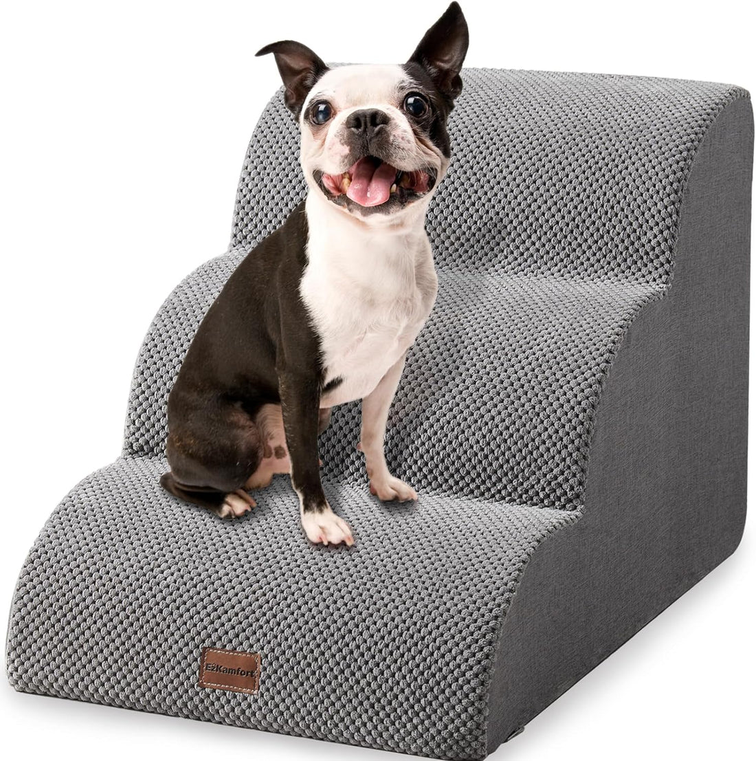 Dog Stairs 3-Step, Non-Slip for Small Dogs - Access Bed, Couch Easily - Indoor/Outdoor