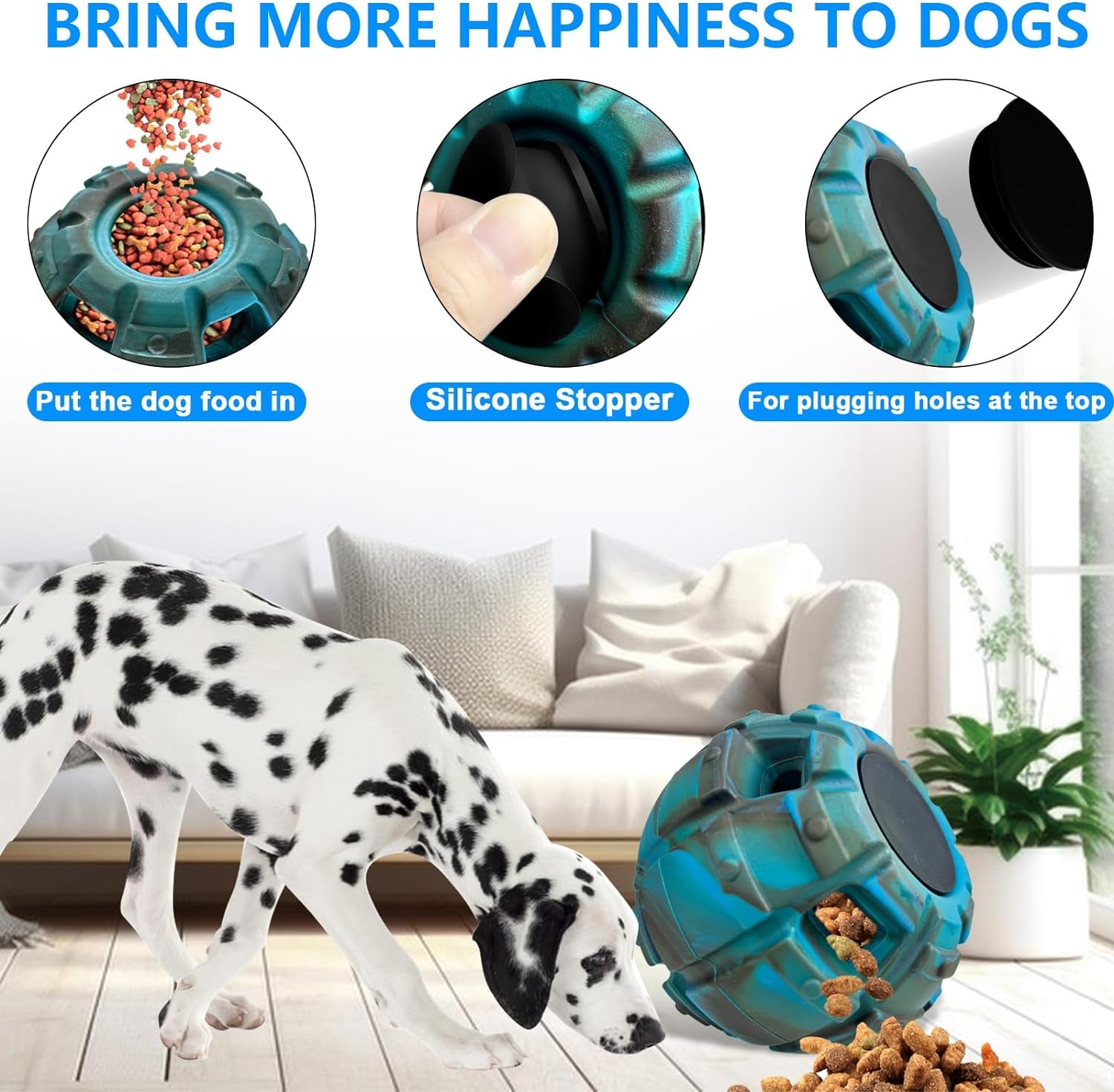 Yipetor Frozen Treat Dog Toy: Large & Medium Dogs, Freezable & Fillable Rubber, Anxiety Reducing