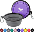 2-Pack Collapsible Dog Bowls with Carabiners: Portable, BPA-Free for Travel & Outdoor Activities