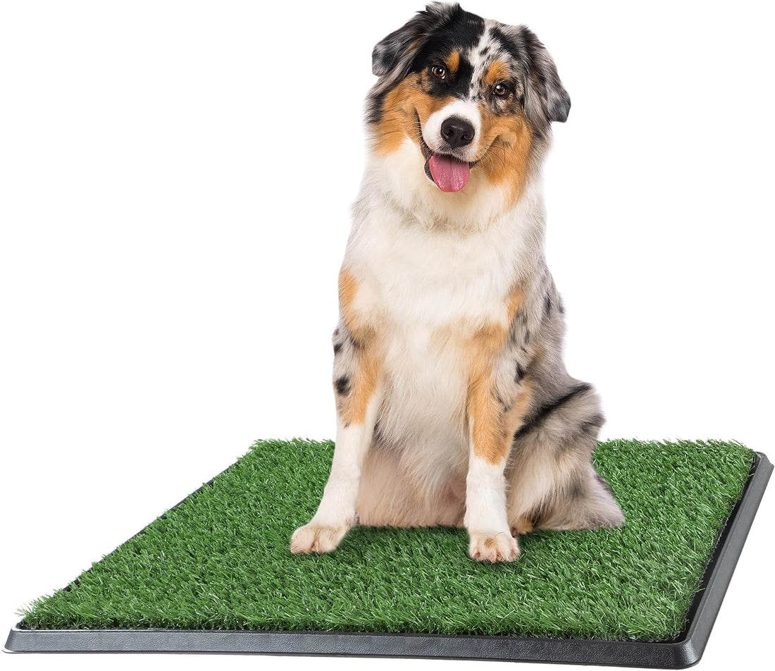 PETMAKER Artificial Grass Puppy Pee Pad with Tray – Reusable Multi-Layer Dog Potty Training Pad for Small Dogs
