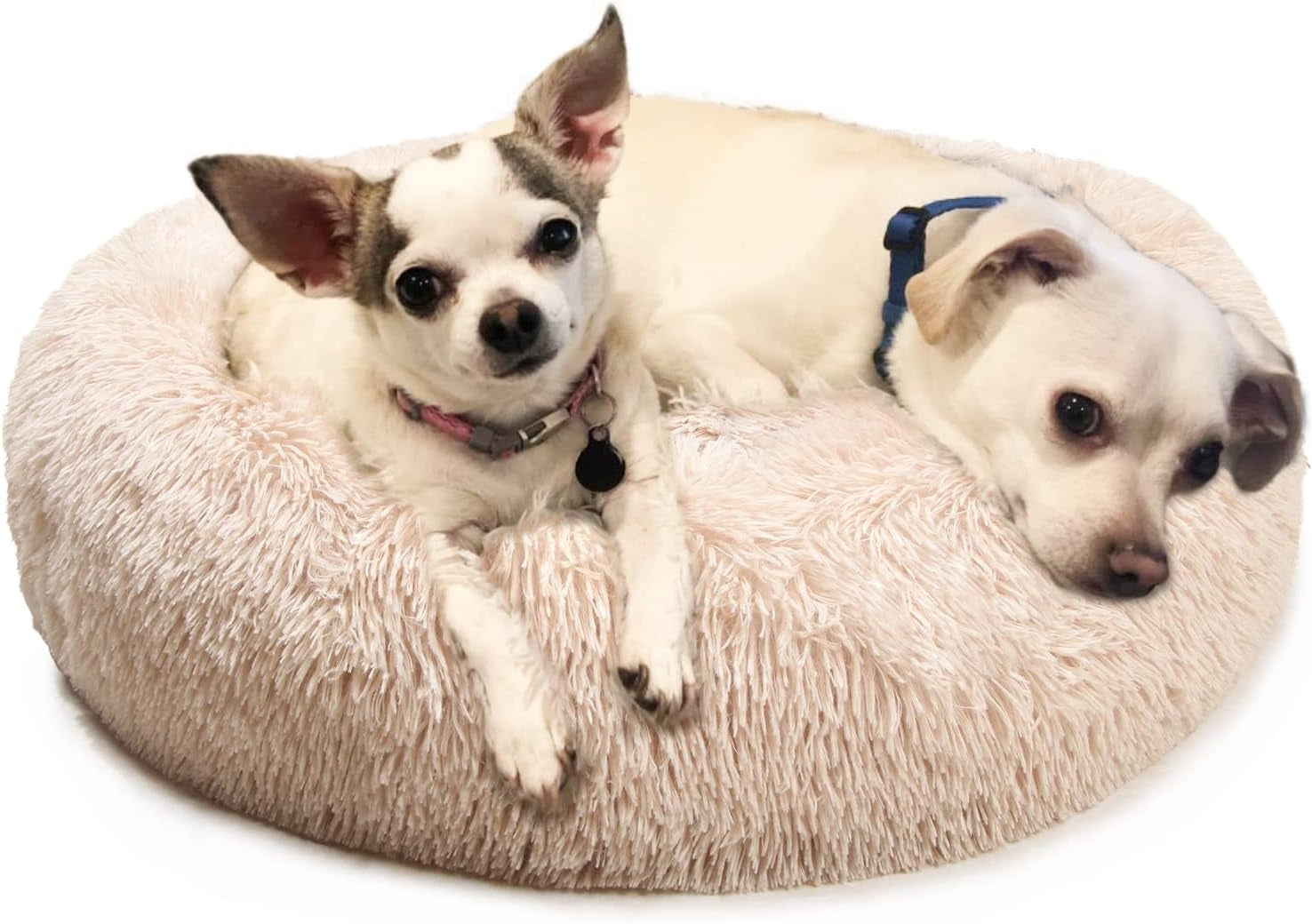 Small Calming Dog Bed - Anti-Anxiety, Washable, Fluffy, Waterproof, Anti-Slip Base