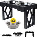 Pet Zone Designer Diner - 3 Height Adjustable Dog Bowls with 7 Cup Stainless Steel Bowls