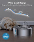 Large Stainless Steel Dog Water Fountain: 7L Capacity, Ultra-Quiet, Multi-Filtration, Level Window