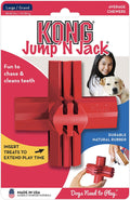 KONG Jump'N Jack - Large Dog Chew Toy & Treat Dispenser, Natural Rubber Dental Health Booster - Long-Lasting Entertainment