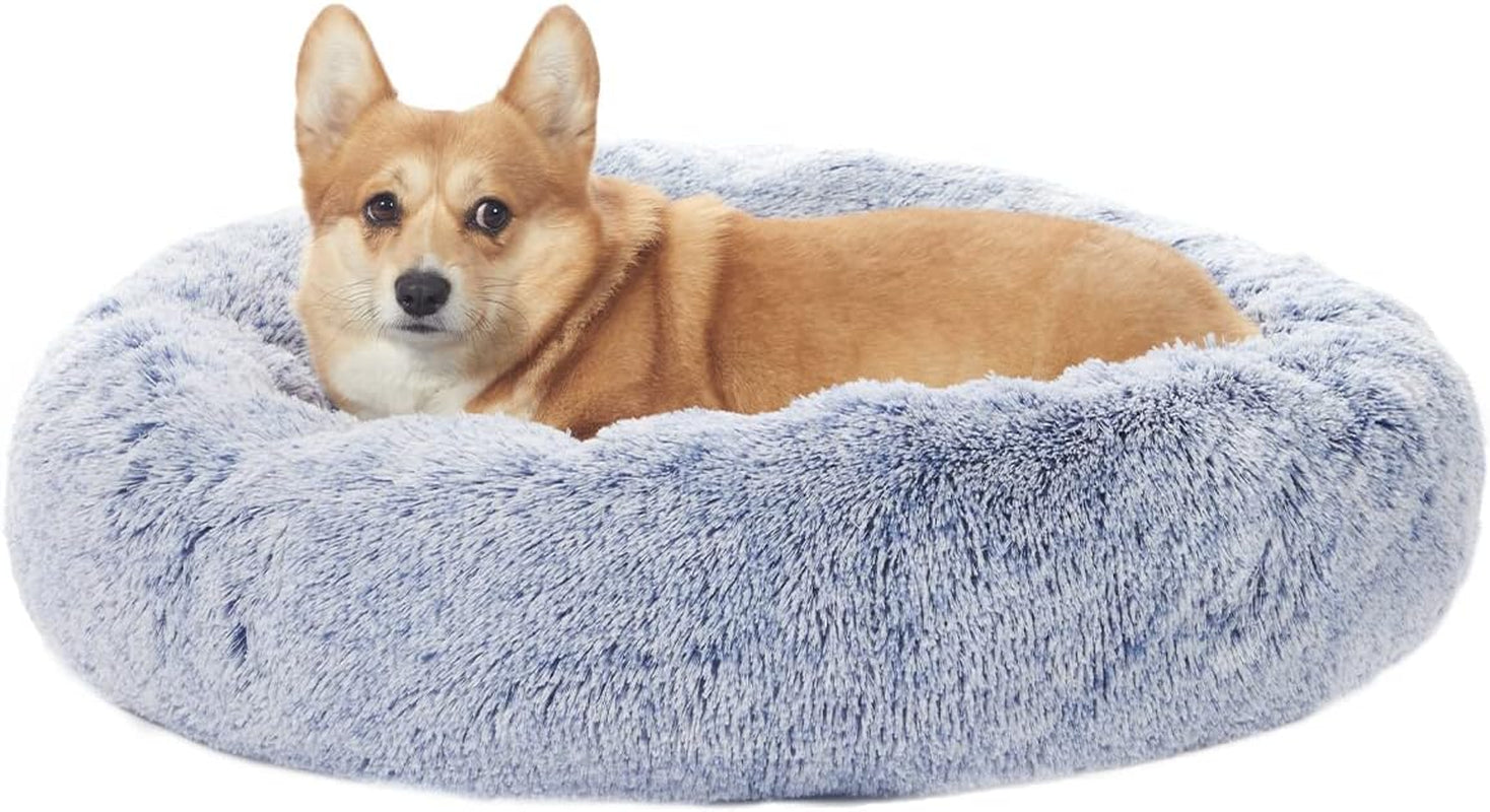 Calming Donut Dog Bed, 36" - Fluffy, Anti-Anxiety, Washable for Large Dogs - Various Colors & Sizes