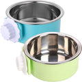 Kathson Dual Color Dog Crate Bowls, Stainless Steel, Removable, for Food & Water - 2 Pack