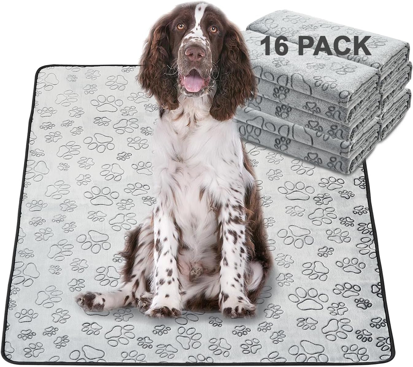 Qeils Reusable Washable Puppy Pads - 2 Pack Waterproof Non-Slip, Absorbent Training Mats for Crates, Playpens