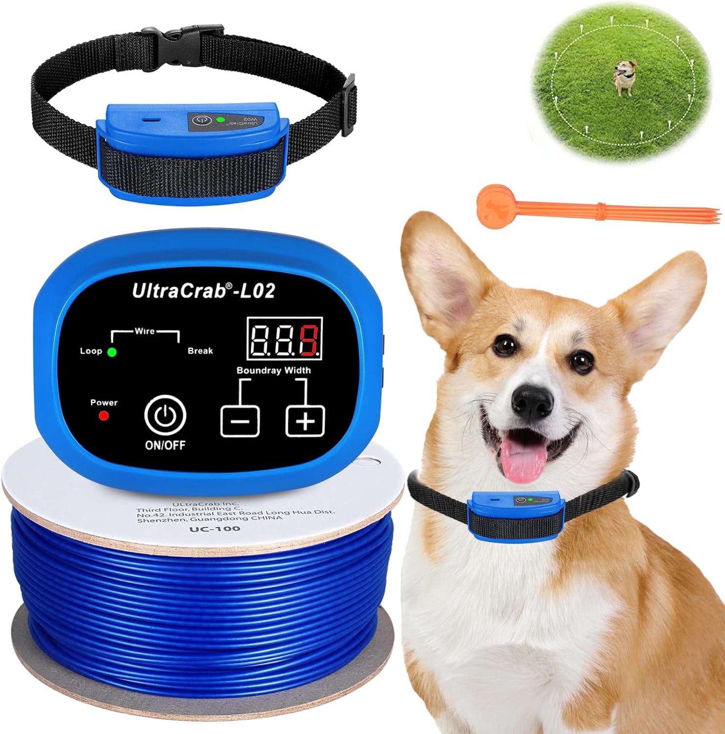 Basic In-Ground Pet Fence – 2-Dog Electric Fence System, Waterproof Collars for Dogs Over 20 lbs