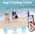 Wireless Dog Fence for 2 Dogs – 3500ft Range Electric Fence with Rechargeable Dog Shock Collar, 3 Training Modes, Flash Light, Waterproof