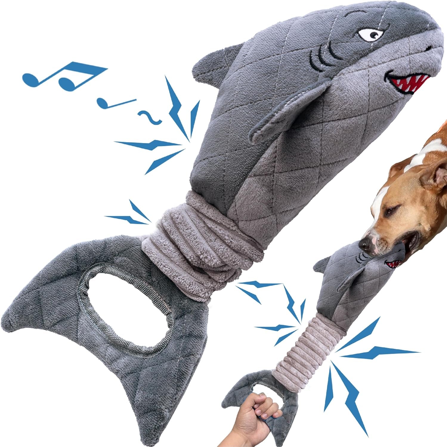 Vitscan Upgraded Goose Indestructible Dog Toys for Aggressive Chewers Small Medium Large Breed, Crinkle Squeaky Plush Dog Puppy Chew Toys for Teething, Duck Puppy Toys