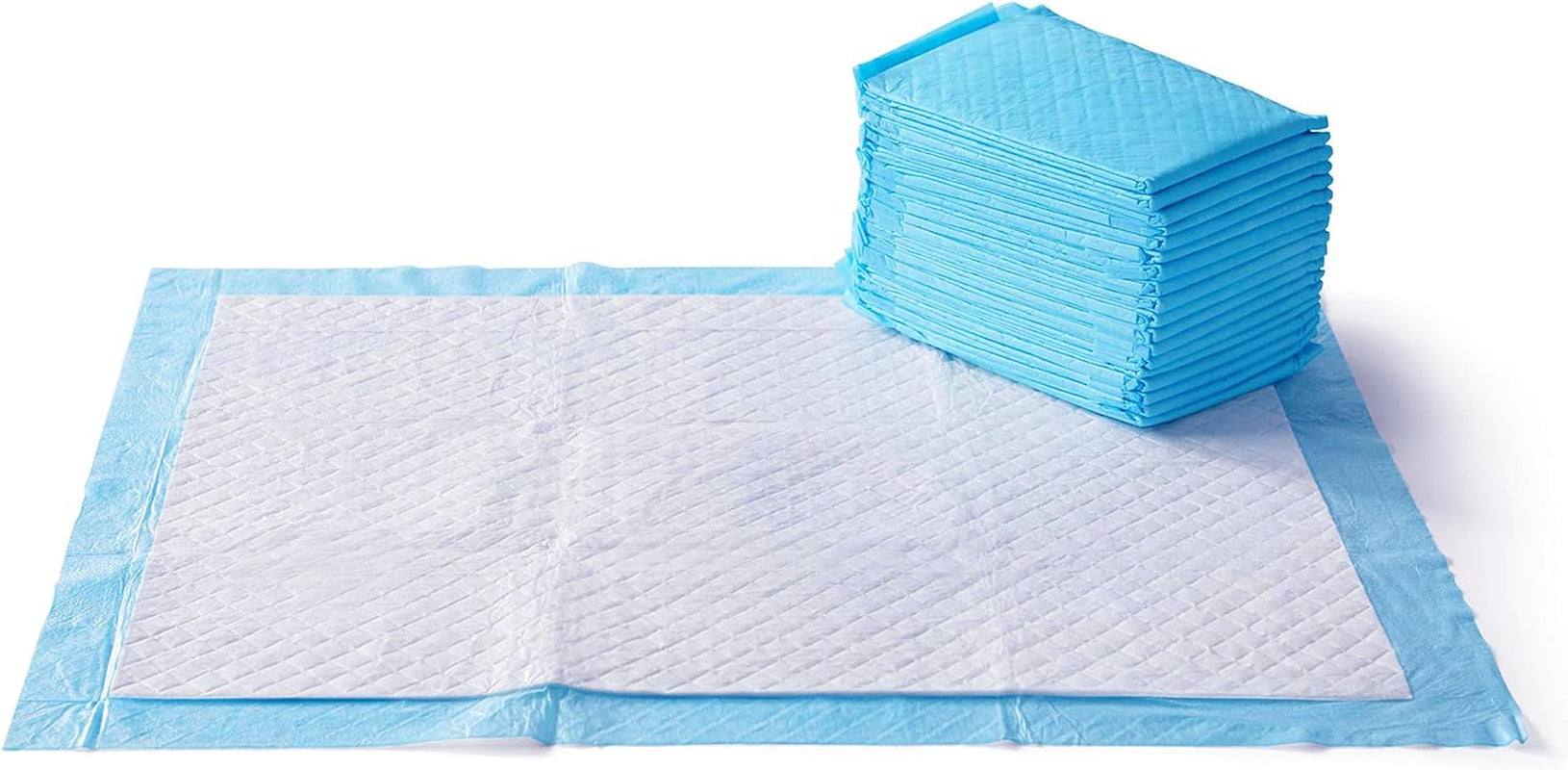 Leak-Proof Puppy Pee Pads with 5-Layer Quick-Dry Surface – Standard Absorbency Potty Training Pads, Various Quantities in Blue & White