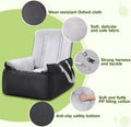 Dog Car Seat - Soft Booster Seat with Storage Pockets, Detachable & Washable Travel Bed, Clip-On Seat Belt