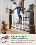 Cumbor Extra Wide Baby & Dog Gate - Walk Thru Auto-Close Gate for Stairs & Doorways, Easy Install