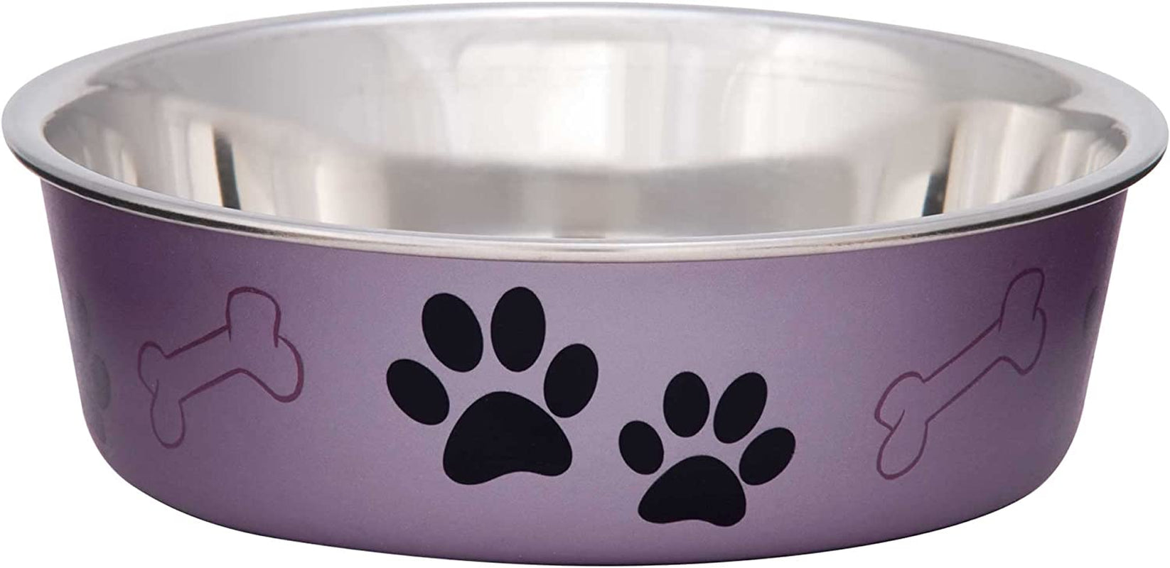 Loving Pets Bella Bowls: No-Tip Stainless Steel, Spill-Proof Pet Bowl, Medium, Blueberry Blue