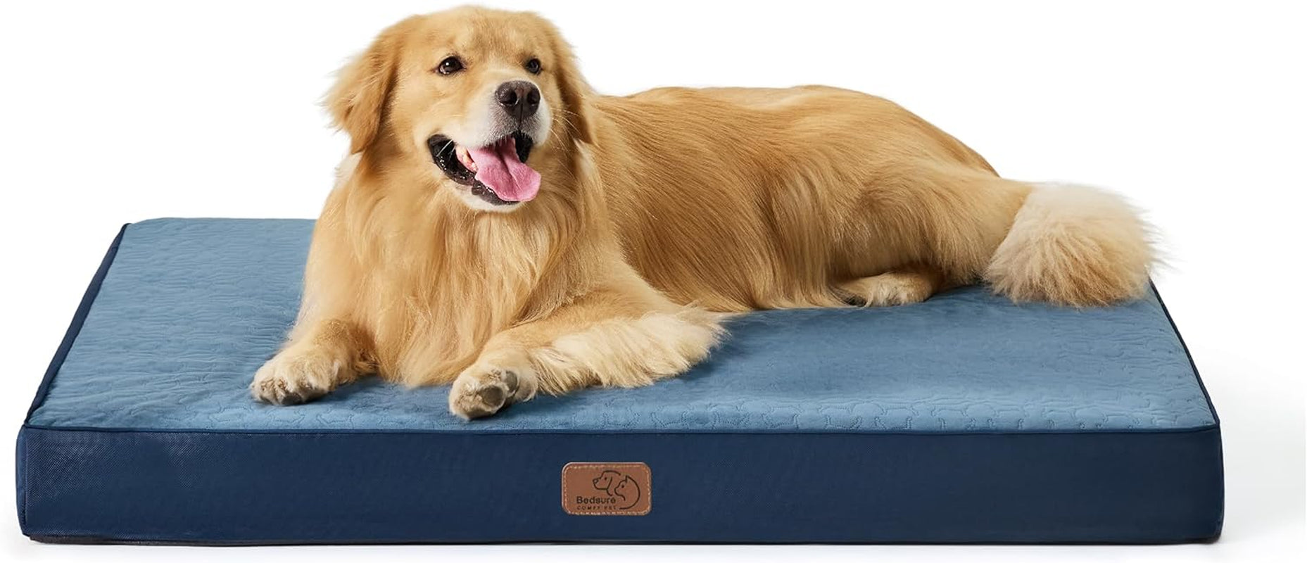 Bedsure Orthopedic Dog Bed - Memory Foam, 2-Layer, Washable Cover, Waterproof Lining, 36x27x3.5 Inch