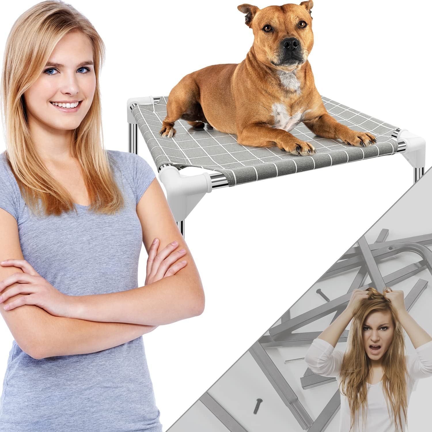 Elevated Pet Bed Dog Cot- Pet Bed for Small Dogs | Raised Dog Bed for Indoor and Outdoor Use for Small Pets