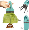 360 Dog Pooper Scooper with Built-In Poop Bag Dispenser, Lightweight Claw Scooper