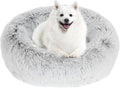 JOLLYVOGUE Calming Donut Pet Bed: Anti-Anxiety, Washable, Fluffy Cuddler, Various Sizes