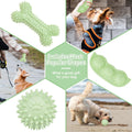 Puppy Teething Toy Set - 6 Pack Green Rubber Chew Toys for Small Breeds