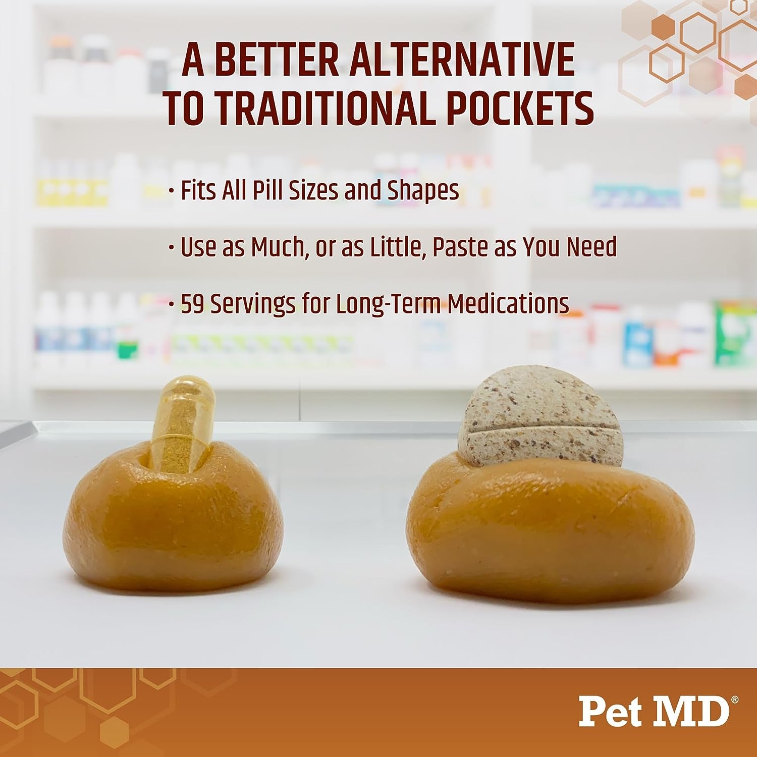 Pet MD Wrap a Pill – Peanut Butter Flavored Pill Paste for Dogs, Easy-to-Use Paste to Hide Pills and Medications