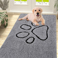 Absorbent Dog Door Mat for Muddy Paws, Non-Slip & Quick Dry Chenille, Washable, Traps Dirt & Moisture