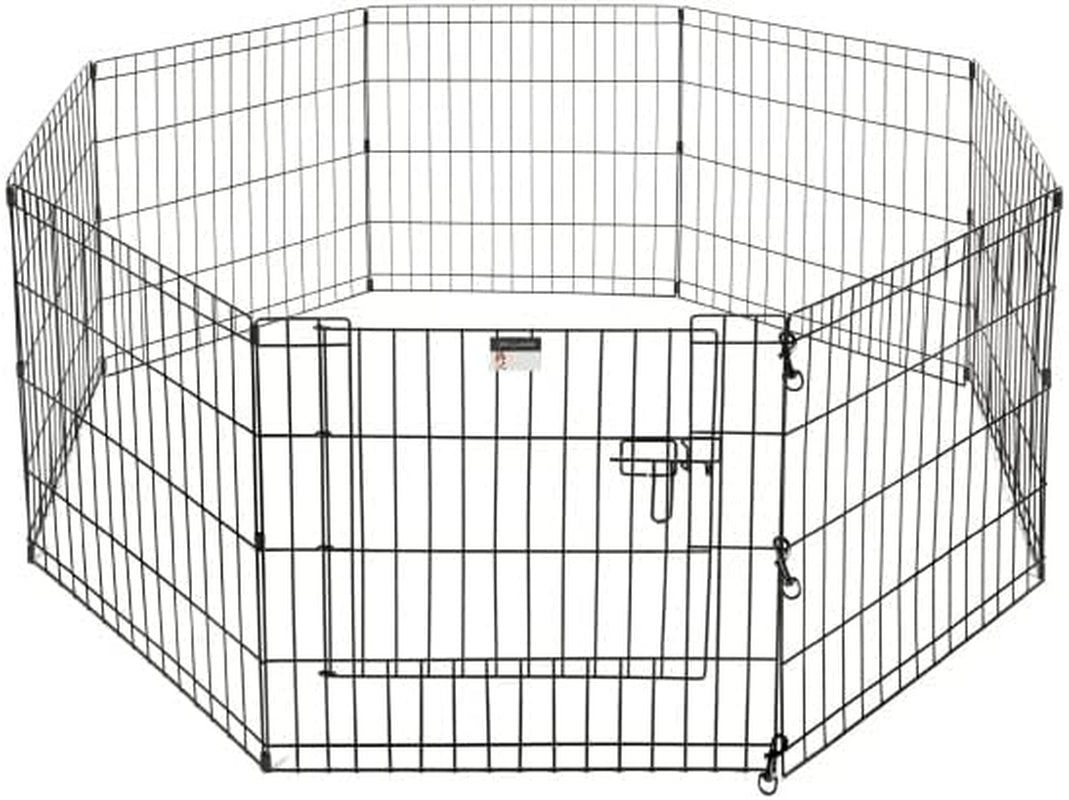 PETMAKER Puppy Playpen - Foldable 24-Inch Metal Exercise Enclosure with 8 Panels - Indoor/Outdoor Fence