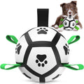 Dog Soccer Ball with Tug Straps, Interactive, Water Toy for Small & Medium Dogs - 6