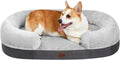 Orthopedic Dog Bed with Memory Foam: Large, Waterproof, Extra Neck Support, 38” Grey