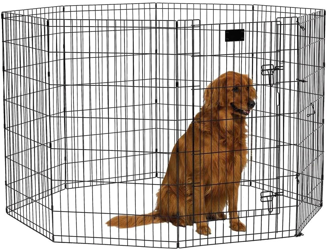 Midwest Foldable Metal Dog Exercise Pen – Portable Pet Playpen, Durable & Secure Outdoor/Indoor Dog Exercise Enclosure