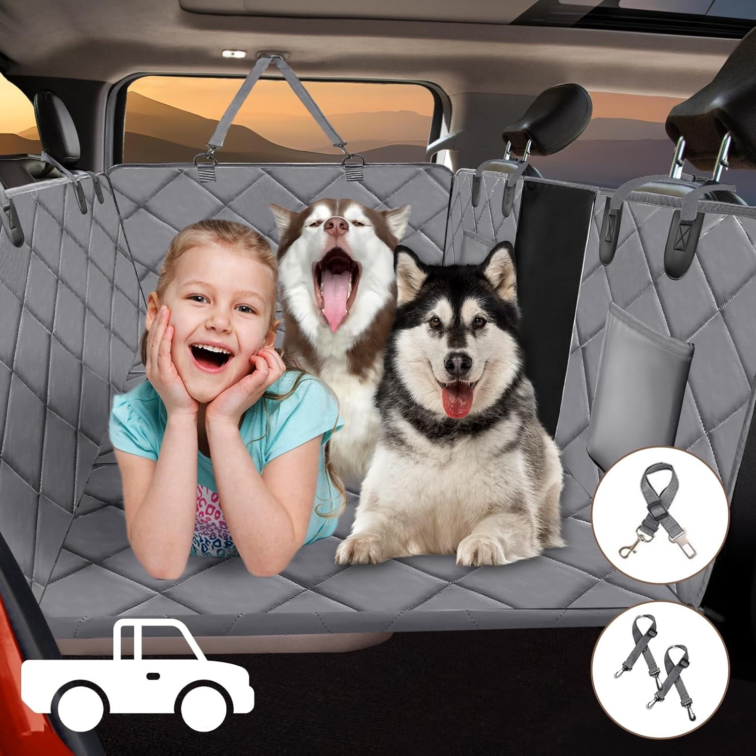 Back Seat Extender for Dogs - Sturdy, Waterproof, Holds 400 lbs, for Car/SUV/Truck