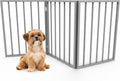 Multi-Panel Foldable Wood Dog Gate - Freestanding Indoor Pet Fence, Retractable Gate for Stairs & Doorways