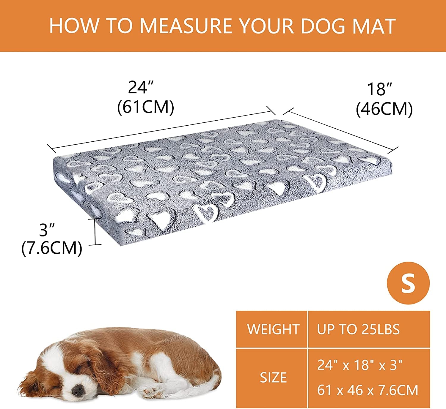 VANKEAN Cool/Warm Reversible Dog Bed Mat for Crates, Waterproof, Washable - Grey