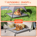 XL Outdoor Elevated Dog Bed with Canopy: Cooling, Portable, Dark Gray, Includes Carrying Bag