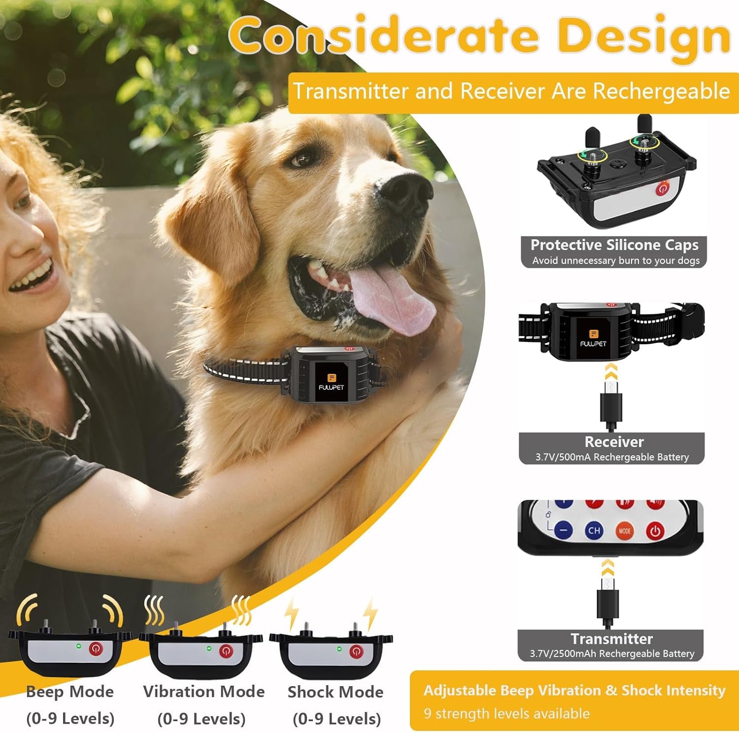 Invisible Fence for Dogs – 2-in-1 Wireless Electric Dog Fence with LCD Screen, Adjustable Waterproof Collar