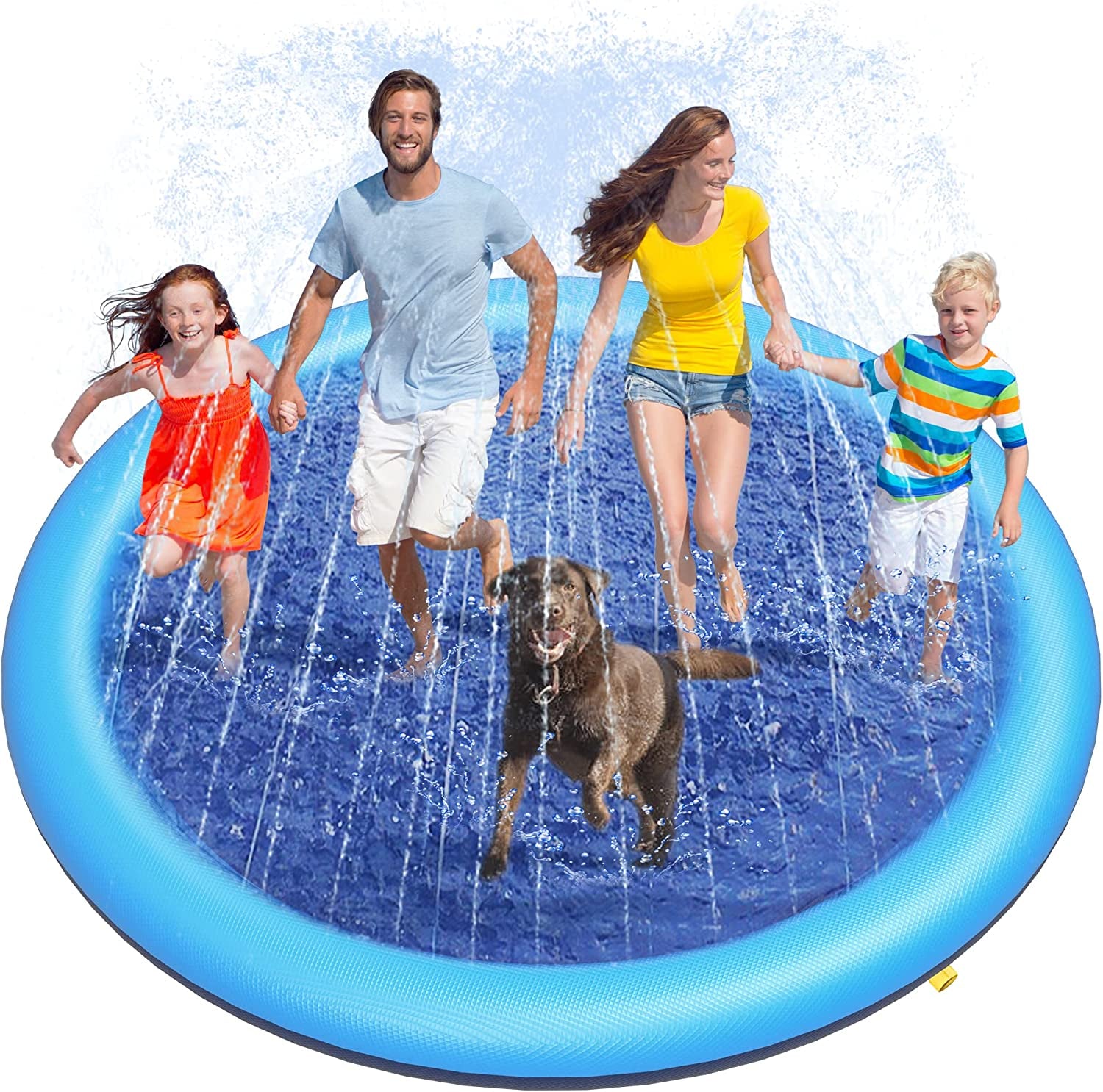 Peteast 67" Anti-Slip Dog Splash Pad, BPA-Free, 0.58mm Thick - Blue