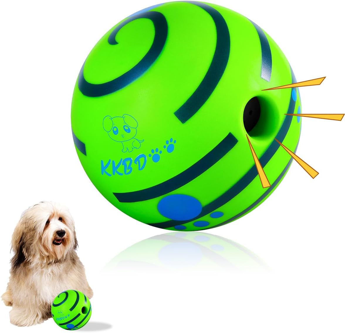 Wobble Giggle Ball for Dogs, Interactive Dog Toys for Boredom, Durable Wobble Ball, Fun Giggle Sounds Wiggle Ball, Active Rolling Ball for Small Dogs-2.75 Inch