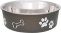 Loving Pets Bella Bowls: No-Tip Stainless Steel, Spill-Proof Pet Bowl, Medium, Blueberry Blue