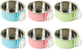 Kathson Dual Color Dog Crate Bowls, Stainless Steel, Removable, for Food & Water - 2 Pack