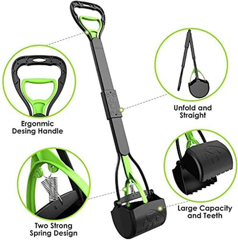 28" Long Handle Pooper Scooper: Durable, for All Dog Sizes, Ideal for Lawns & Gravel