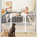 Auto-Close Dog Gate for Stairs & Doorways - Pressure-Mounted Pet Safety Gate, Easy Installation