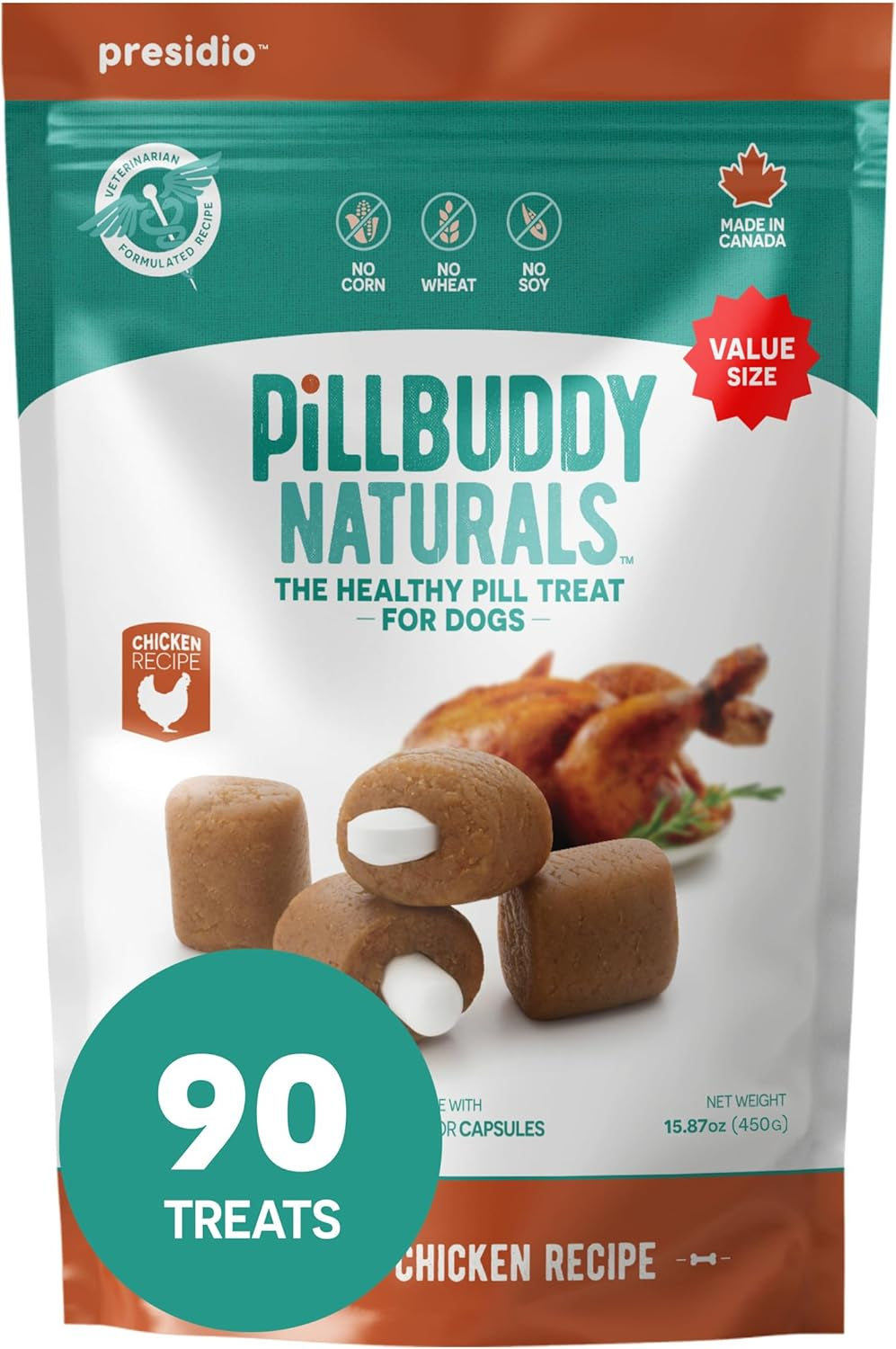 Pill Buddy Naturals - Peanut Butter & Apple, Pill & Medication Hiding Treats for Dogs